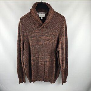 Sun + Stone Sweater Mens XXL Bronze Brown Multi Shawl Collar Pullover NWT
